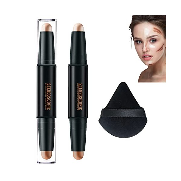 Bâton Contour 2 en 1,lOmbre Illuminateur Maquillage Bâton,Contouring Visage Contour Bâton,Bâton Contouring Maquillage,Contou