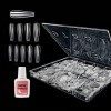 Soqraat Faux Ongles Clear, 500 Pcs en 10 tailles différentes 0-9 cm - Premium Ballerina Acrylic American Capsules Ongles av