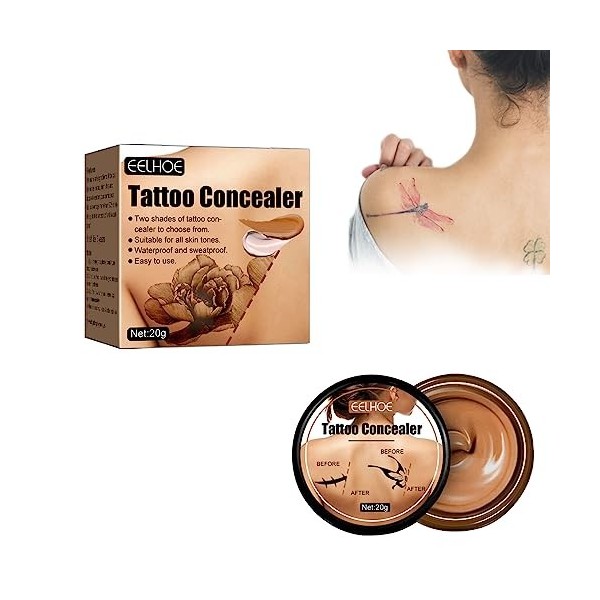 Mikabila Correcteur de Tatouage,Correcteur de Cicatrice,Tatouage Cover Up Maquillage Imperméable,Maquillage Camouflage Crème 