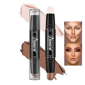 MTUVKGT Professional Contouring Maquillage Stick, Cream Contour Highlighter Concealer Stick, Double Ended Make Up Contouring 