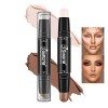 MTUVKGT Professional Contouring Maquillage Stick, Cream Contour Highlighter Concealer Stick, Double Ended Make Up Contouring 