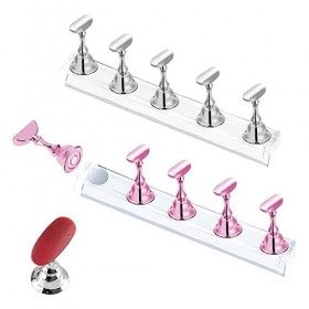 Support Magnétique pour Faux Ongles, Ensembles Présentoir Dart Dongle, Nail Art Tips Stand holder pour Manucure Salon, pour