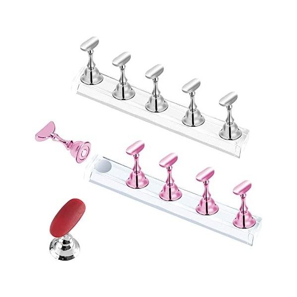 Support Magnétique pour Faux Ongles, Ensembles Présentoir Dart Dongle, Nail Art Tips Stand holder pour Manucure Salon, pour