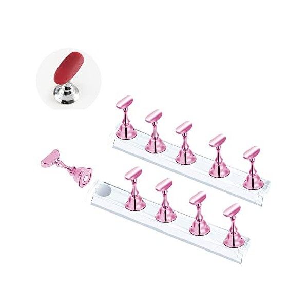 Support Magnétique pour Faux Ongles, Ensembles Présentoir Dart Dongle, Nail Art Tips Stand holder pour Manucure Salon, pour