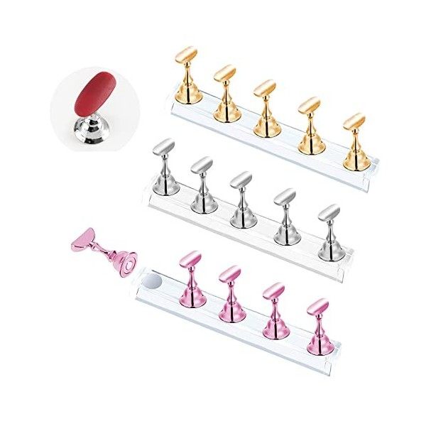 Support Magnétique pour Faux Ongles, Ensembles Présentoir Dart Dongle, Nail Art Tips Stand holder pour Manucure Salon, pour