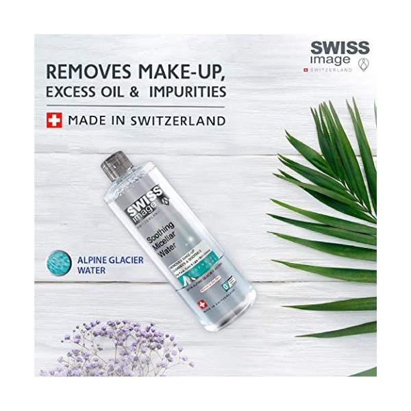 SWISSIMAGE Eau Micellaire Apaisante 400 ml | démaquille et nettoie et apaise la peau | Eau Micellaire Démaquillante