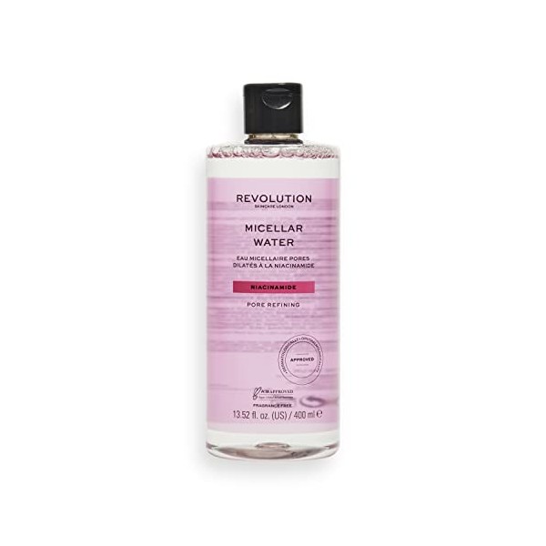 Revolution Skincare London, Niacinamide Pore Refining, Micellar Water, Démaquillant, 400ml