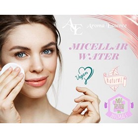 Eau Micellaire Démaquillante au D-Panthénol, Glycérine et Eau de Rose 200ml, Démaquillant pour les paupières, les cils et les