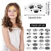 24 Pièces Tatouage De Peinture pour Visage Pochoir Tatouage Temporaire Réutilisable Pochoir Tatouage Halloween pour Visage Po