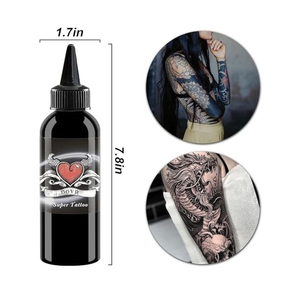 UMIKAkitchen Tatuage dencre noire de tatouage dencre de tatouage permanente 230ML crème apaisante pour tatouage, couleur 