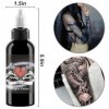 UMIKAkitchen Tatuage dencre noire de tatouage dencre de tatouage permanente 120ML crème apaisante pour tatouage, couleur 