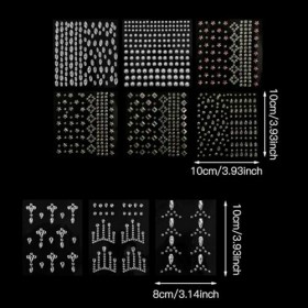 2300 Pièces Strass visage, Strass Autocollant, Strass Visage Festival avec, Strass Cheveux a Coller Auto Adhésifs, Pour Carna