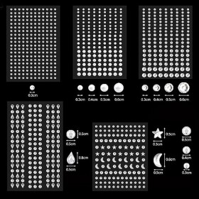 850 PCS Strass Autocollant Visage, Tatouages Temporaires de Pierres Précieuses, Autocollants en Cristal Autocollants, Auto-Ad