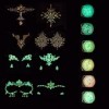 NICENEEDED 14 PCS Glow In The Dark Visage Bijoux et Corps Gemmes Autocollants, Sticker Strass Maquillage Corps, Bijoux de Cor