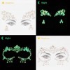 NICENEEDED 14 PCS Glow In The Dark Visage Bijoux et Corps Gemmes Autocollants, Sticker Strass Maquillage Corps, Bijoux de Cor