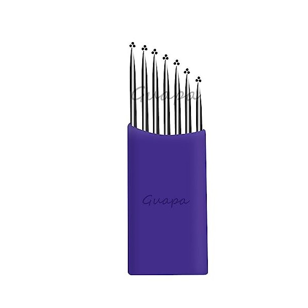 50pcs Lames Microblading Jetables Violettes 21 Pins 3 Rangs 0,35mm Parfaites pour les Sourcils Ombre Aiguilles de Sombre Préc