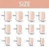 24PCS Faux Ongles Courts Rose Blanc Sticker Nail Art Couverture Complète avec Autocollant à Ongles Accessoires Bricolage Ongl