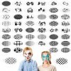 48 Pièces Pochoir Maquillage Enfant, Modèle de Tatouage pour Anniversaires Halloween Noël, Kit de Tatouage Enfant de Peinture