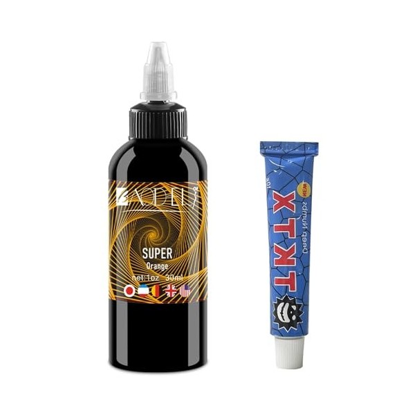 UMIKAkitchen encre de tatouage noir - encre de tatouage permanente 60 ml crème apaisante pour tatouage, couleur aléatoire 