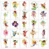 Awinmay Lot de 145 tatouages temporaires de fée pour enfants – Lot de 145 faux tatouages à paillettes pour le corps et le vis