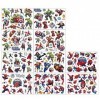 Avengers + Spider-Man - Lot de 10 feuilles de 200 tatouages temporaires imperméables Marvel pour garçon, fille, adolescent, f