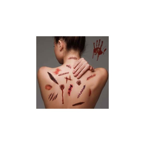 Tatouage temporaire du visage, 8 autocollants de crâne de sucre de tatouages de kits jour du maquillage mort, Tatouages pour 