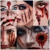 HUHUDAY Tatouage Halloween, Maquillage Halloween Professionnel, Tatouages Temporaires Halloween, 150 PCS Autocollant Tatouage