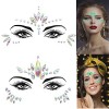 2 PièCes Strass Visage, Strass Maquillage Visage, Strass Visage Festival, Paillettes Visage Tatouage Pour Carnaval de Musique