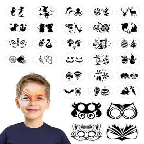 SRIZIAN 30 Pièces Pochoir Maquillage Enfant, Kit de Tatouage Enfant