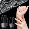 ZIFUTON Capsule Americaine Ongles Court Bailarine, 240 Pièces Faux Ongles en Gel x Pose Américaine Ongles Capsule Transparent