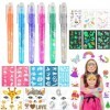 CHMMY Stylos de tatouage pour enfants, Tatouages Temporaires, 6 couleurs à paillettes pour la peau, Tatouages Temporaires ave