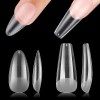 ZIFUTON Capsule Americaine Ongles Court Bailarine, 240 Pièces Faux Ongles en Gel x Pose Américaine Ongles Capsule Transparent...
