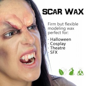 CCbeauty Kit de cire de cicatrice professionnelle pour effets spéciaux de scène, maquillage théâtral dHalloween SFX avec spa