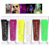 Holzsammlung Lot De 6 Tubes De Peinture Fluorescente Pour Le Visage Et Le Corps, Pour Halloween, Carnaval, NoëL, Cosplay, PâQ