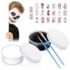 LETTERASHQP Maquillage Halloween Blanc+2 Pinceaux, Peinture Faciale Noir et Blanc Peinture Visage Enfant, Convient pour le Ma