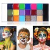 UCANBE Peinture Visage Imperméable 20 Couleurs - Peinture Corporelle Longue Durée Sécurité - Maquillage Enfants et Adultes, T