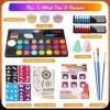 Ensemble de Maquillage pour Enfants, 20 Couleurs de Peintures Peintes sur le Corps Humain, Maquillage de Moule de Peinture Fa