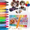 POWZOO Visage Peinture,24 Couleurs Crayon Maquillage Enfant, Peinture Corporelle, Lavable,Non-Toxique,Crayons Peinture Visage