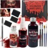 Shrubz Maquillage Halloween Effets Spéciaux, 10 Kit de Maquillage pour Le Visage et Le Corps, Faux Sang Éponge Pointillés Vam