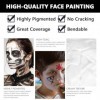 TKGEOUE Couleur du Visage dhalloween Noir + Blanc，Noir Blanc Visage Peinture Corps，Peinture Corporelle Noir et Blanc，Maquill