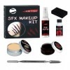 CkFyahp SFX Kit de maquillage pour Halloween, effet spécial pour le visage, couleur du corps, faux gel de sang et spray, cire