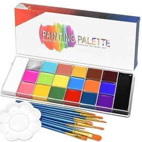 CkFyahp Palette dhuile professionnelle pour le visage, le corps, 20 couleurs, pour Halloween, néon, Colsplay, kit de peintur