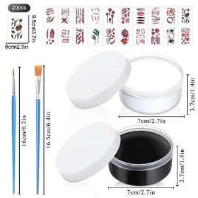 SPERMUOY Peinture de Visage pour Halloween,Peinture Corporelle Noir et Blanc,Maquillage Halloween pour Visage,Kit de Peinture