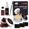 SPERMUOY Maquillage Halloween Effets Spéciaux,Kit Maquillage Halloween, Kit de Cire de Cicatrice,Halloween Cosplay Zombie Vam