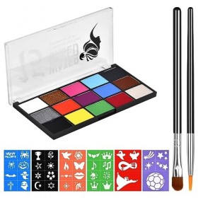 Volumoon 15 Couleurs Peinture Corporelle pour Le Visage, Palette Maquillage Enfant, Palette de Maquillage pour Enfants et Adu