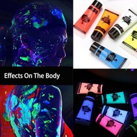 Pemarlis Peinture Visage Corps Kit, Peinture Corporelle 6 Couleurs, 4 Feuilles de pochoirs de tatouage, 5 Pinceaux et une pal