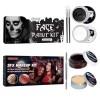 Halloween Palette de Maquillage,Kit de Maquillage pour le Visage et le Corps, Peinture Corporelle Noir et Blanc, Peinture Vis