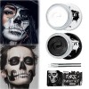 Halloween Palette de Maquillage,Kit de Maquillage pour le Visage et le Corps, Peinture Corporelle Noir et Blanc, Peinture Vis