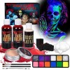 FORMIZON Maquillage Halloween Effets Spéciaux, 60g Cire De Cicatrice, Faux Sang, Faux gel Coagulé, Spatule, Kit de cire de ma