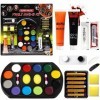 Maquillage Halloween, Peinture Visage Halloween Enfant Adulte avec Faux Sang Effets Spéciaux Kit, Palette Maquillage Hallowee